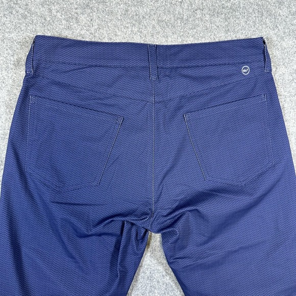 Vineyard Vines Pants Mens 32x32 Blue On-The-Go 5-Pocket Tech Herringbone Printed - Picture 9 of 10